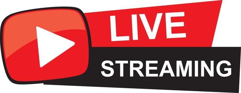 A graphic icon depicting a red play button with the words 'LIVE STREAM' beside it.